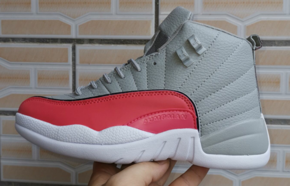 New Jordan 12 Valentine Day's Grey Red White - Click Image to Close